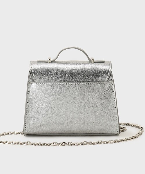 OPAQUE.CLIP（オペークドットクリップ）の「シャイニー合皮スクエアデザインチェーンミニショルダーバッグ（ショルダーバッグ・レディース・ピンクゴールド/シルバー系その他/シルバー/ベビーピンク・00）」の18枚目の写真