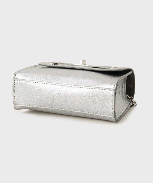 OPAQUE.CLIP（オペークドットクリップ）の「シャイニー合皮スクエアデザインチェーンミニショルダーバッグ（ショルダーバッグ・レディース・ピンクゴールド/シルバー系その他/シルバー/ベビーピンク・00）」の19枚目の写真