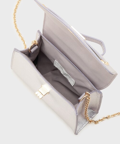 OPAQUE.CLIP（オペークドットクリップ）の「シャイニー合皮スクエアデザインチェーンミニショルダーバッグ（ショルダーバッグ・レディース・ピンクゴールド/シルバー系その他/シルバー/ベビーピンク・00）」の22枚目の写真
