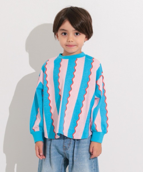 Ocean&Ground（オーシャン&グラウンド）の「ｿｳｶﾞﾗﾗｳﾝﾄﾞﾛﾝT（Tシャツ/カットソー・キッズ・ピンク/グリーン/ブラック/エメラルド/マスタード/アイボリー・100/80/140/110/90/130/120）」の6枚目の写真