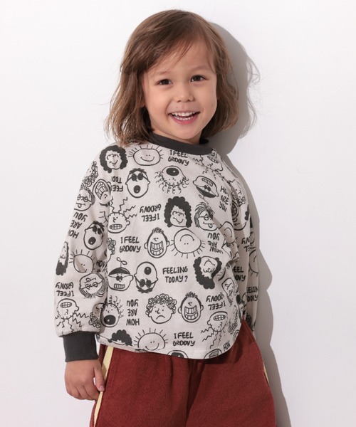 Ocean&Ground（オーシャン&グラウンド）の「ｿｳｶﾞﾗﾗｳﾝﾄﾞﾛﾝT（Tシャツ/カットソー・キッズ・ピンク/グリーン/ブラック/エメラルド/マスタード/アイボリー・100/80/140/110/90/130/120）」の2枚目の写真