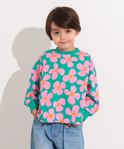 Ocean&Ground（オーシャン&グラウンド）の「ｿｳｶﾞﾗﾗｳﾝﾄﾞﾛﾝT（Tシャツ/カットソー・キッズ・ピンク/グリーン/ブラック/エメラルド/マスタード/アイボリー・100/80/140/110/90/130/120）」の4枚目の写真