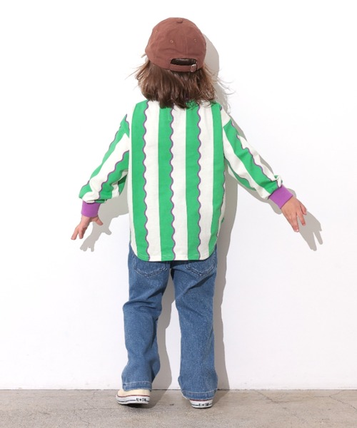 Ocean&Ground（オーシャン&グラウンド）の「ｿｳｶﾞﾗﾗｳﾝﾄﾞﾛﾝT（Tシャツ/カットソー・キッズ・ピンク/グリーン/ブラック/エメラルド/マスタード/アイボリー・100/80/140/110/90/130/120）」の10枚目の写真