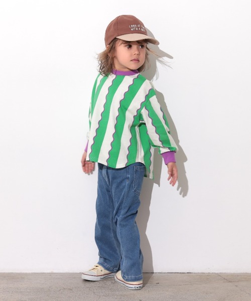 Ocean&Ground（オーシャン&グラウンド）の「ｿｳｶﾞﾗﾗｳﾝﾄﾞﾛﾝT（Tシャツ/カットソー・キッズ・ピンク/グリーン/ブラック/エメラルド/マスタード/アイボリー・100/80/140/110/90/130/120）」の11枚目の写真