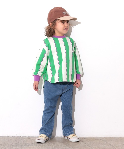 Ocean&Ground（オーシャン&グラウンド）の「ｿｳｶﾞﾗﾗｳﾝﾄﾞﾛﾝT（Tシャツ/カットソー・キッズ・ピンク/グリーン/ブラック/エメラルド/マスタード/アイボリー・100/80/140/110/90/130/120）」の12枚目の写真