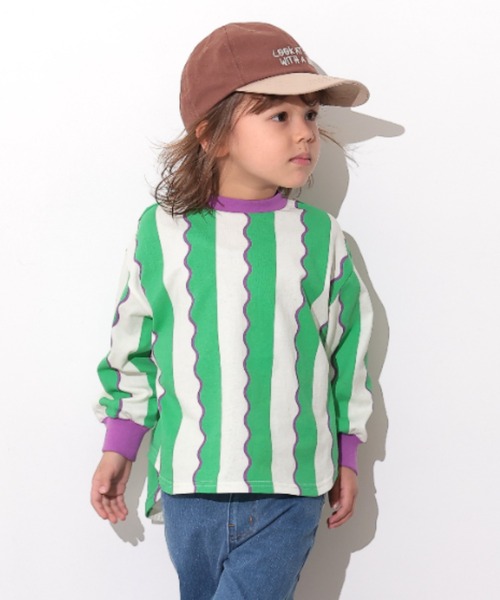 Ocean&Ground（オーシャン&グラウンド）の「ｿｳｶﾞﾗﾗｳﾝﾄﾞﾛﾝT（Tシャツ/カットソー・キッズ・ピンク/グリーン/ブラック/エメラルド/マスタード/アイボリー・100/80/140/110/90/130/120）」の7枚目の写真