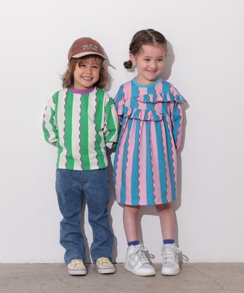 Ocean&Ground（オーシャン&グラウンド）の「ｿｳｶﾞﾗﾗｳﾝﾄﾞﾛﾝT（Tシャツ/カットソー・キッズ・ピンク/グリーン/ブラック/エメラルド/マスタード/アイボリー・100/80/140/110/90/130/120）」の22枚目の写真