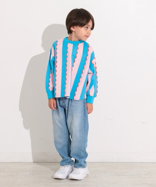 Ocean&Ground（オーシャン&グラウンド）の「ｿｳｶﾞﾗﾗｳﾝﾄﾞﾛﾝT（Tシャツ/カットソー・キッズ・ピンク/グリーン/ブラック/エメラルド/マスタード/アイボリー・100/80/140/110/90/130/120）」の16枚目の写真