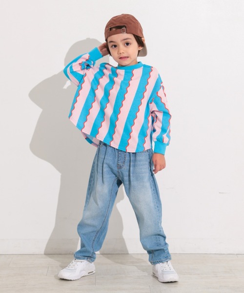 Ocean&Ground（オーシャン&グラウンド）の「ｿｳｶﾞﾗﾗｳﾝﾄﾞﾛﾝT（Tシャツ/カットソー・キッズ・ピンク/グリーン/ブラック/エメラルド/マスタード/アイボリー・100/80/140/110/90/130/120）」の17枚目の写真