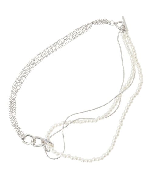 YECCA VECCA（イェッカヴェッカ）の「パールチェーンショートネックレス（ネックレス・レディース・シルバー/ゴールド・FREE）」の5枚目の写真