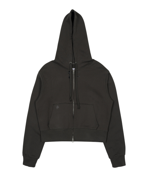 THECOLDESTMOMENT（ザコールデストモーメント）の「TCM vintage button hooded zip-up (charcoal)（パーカー・レディース・その他・SMALL/MEDIUM）」の2枚目の写真