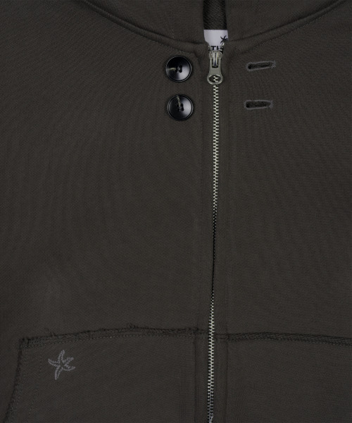 THECOLDESTMOMENT（ザコールデストモーメント）の「TCM vintage button hooded zip-up (charcoal)（パーカー・レディース・その他・SMALL/MEDIUM）」の4枚目の写真