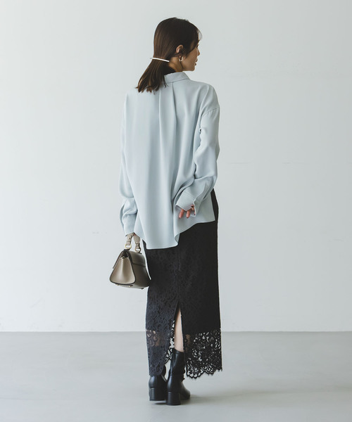 Noble（ノーブル）の「《追加》シーズンカラープレーンシャツ14（シャツ/ブラウス・レディース・サックスブルー/ホワイト・FREE）」の7枚目の写真