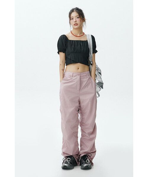 MUSINSA STANDARD WOMAN（ムシンサスタンダードウーマン）の「ウィメンズワイドシャーリングパンツ[ブラック]（その他パンツ・レディース・その他・30/24/26/28）」の10枚目の写真