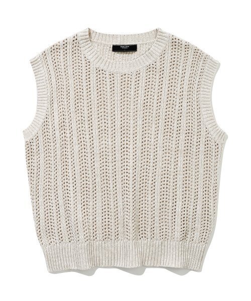 TRILLION(トリリオン)の「ワッフルパンチングニットベスト (ライトベージュ)(ベスト・レディース・その他・MEDIUM/LARGE)」の12枚目の写真