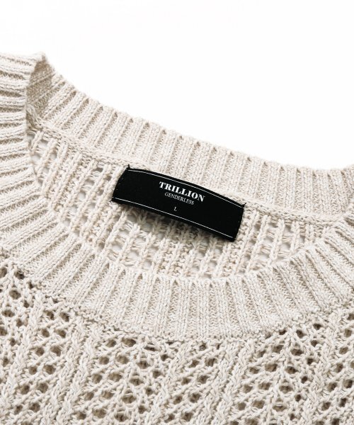 TRILLION(トリリオン)の「ワッフルパンチングニットベスト (ライトベージュ)(ベスト・レディース・その他・MEDIUM/LARGE)」の4枚目の写真