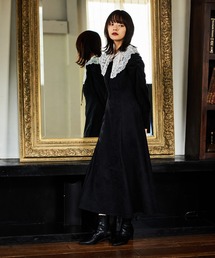 mysty woman（ミスティウーマン）の「レース襟付き微起毛ワンピース 613484（ワンピース）」