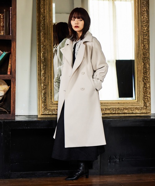 mysty woman（ミスティウーマン）の「レース襟付き微起毛ワンピース 613484（ワンピース・レディース・ベージュ/ブラック/グレー・FREE）」の4枚目の写真