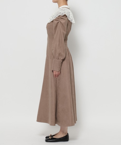 mysty woman（ミスティウーマン）の「レース襟付き微起毛ワンピース 613484（ワンピース・レディース・ベージュ/ブラック/グレー・FREE）」の19枚目の写真