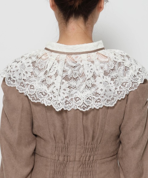 mysty woman（ミスティウーマン）の「レース襟付き微起毛ワンピース 613484（ワンピース・レディース・ベージュ/ブラック/グレー・FREE）」の21枚目の写真