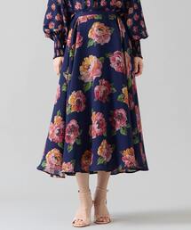 Tiara | オールドローズプリントサイドタックサーキュラースカート(スカート)