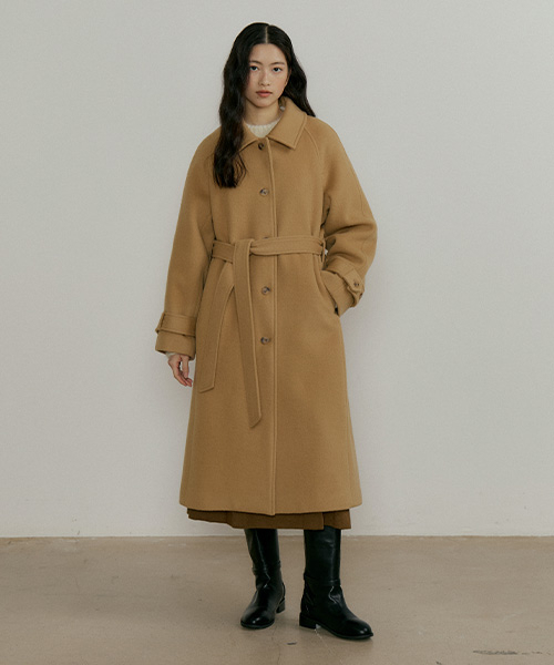 LINGSEOUL(リングソウル)の「wool belted balmacan coat-beige(チェスターコート・レディース・ベージュ・FREE)」の1枚目の写真