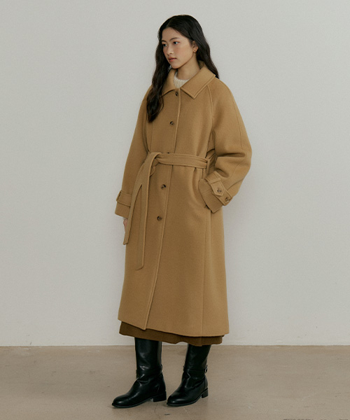 LINGSEOUL(リングソウル)の「wool belted balmacan coat-beige(チェスターコート・レディース・ベージュ・FREE)」の3枚目の写真