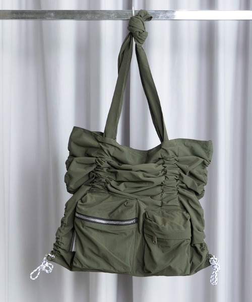 MARECHAL TERRE(マルシャルテル)の「ギャザートートバック(ショルダーバッグ・レディース・ネイビー/グレー/カーキ/ブラック・FREE)」の4枚目の写真