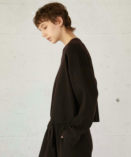 LA PEAU DE GEM（ラポドゥジェム）の「【LA PEAU DE GEM】c/n antipilling knit/アンチピリングニット（ニット/セーター・レディース・ブラウン/ブラック/グレイッシュベージュ・FREE）」の8枚目の写真