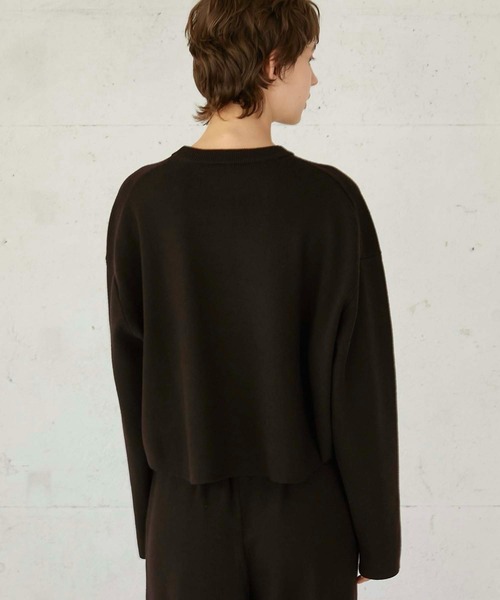 LA PEAU DE GEM（ラポドゥジェム）の「【LA PEAU DE GEM】c/n antipilling knit/アンチピリングニット（ニット/セーター・レディース・ブラウン/ブラック/グレイッシュベージュ・FREE）」の7枚目の写真