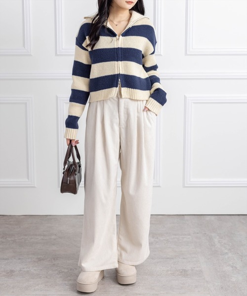 CLEAR BASIC（クリアベーシック）の「コーデュロイストレートパンツ[オフィスカジュアル 着回し抜群 大人]≪AW新作≫（その他パンツ・レディース・アイボリー/ブラウン/キャメル・F/PF）」の22枚目の写真