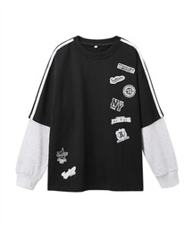 QUNTSTYLE（キュントスタイル）の「裏起毛袖レイヤード風トレーナー（スウェット）」