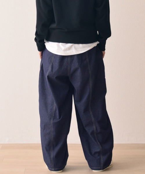 .WORKS(ドットワークス)の「両面起毛デニム コクーンパンツ(カーゴパンツ・レディース・ブラック/ネイビー系2/ダークグレー/モカ/ネイビー/ネイビー系1・S/M/L)」の11枚目の写真