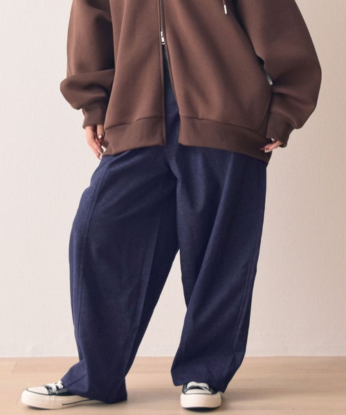 .WORKS(ドットワークス)の「両面起毛デニム コクーンパンツ(カーゴパンツ・レディース・ブラック/ネイビー系2/ダークグレー/モカ/ネイビー/ネイビー系1・S/M/L)」の13枚目の写真