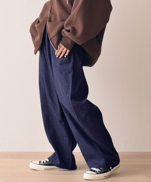 .WORKS(ドットワークス)の「両面起毛デニム コクーンパンツ(カーゴパンツ・レディース・ブラック/ネイビー系2/ダークグレー/モカ/ネイビー/ネイビー系1・S/M/L)」の14枚目の写真