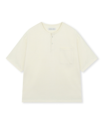 BESLOW（ビースロー）の「LOOSE FIT HENLEY NECK T-SHIRT IVORY（Tシャツ/カットソー）」