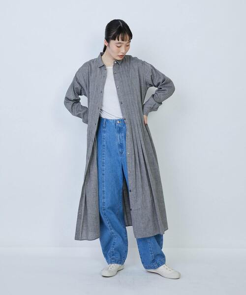 セール】リネンコットンヤクローンシャツワンピース（ワンピース