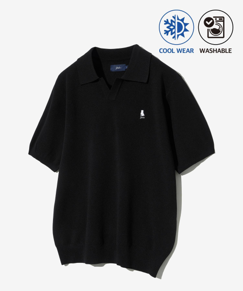 YALE(イェール)の「コンフォートクールスリットネックポロニットブラック(Tシャツ/カットソー・レディース・その他・LARGE/MEDIUM/SMALL/X-LARGE)」の2枚目の写真