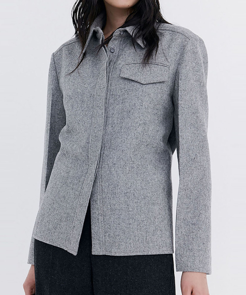 WNDERKAMMER(ブンダーカンマー)の「ウールスリムラインシャツ_グレー(シャツ/ブラウス・レディース・その他・SMALL/MEDIUM)」の3枚目の写真