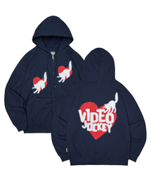 Video Jockey | キャットマインド ハートフードジップアップ [ネイビー](パーカー)
