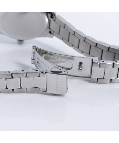 KARL LAGERFELD(カールラガーフェルド)の「「KARL LAGERFELD/カール・ラガーフェルド」ラウンド エッセンシャル - シルバー サンレイ アイコン ダイヤル シルバー ブレスレット(アナログ腕時計・レディース・シルバー系4/シルバー系2/シルバー系1/シルバー系3・FREE)」の13枚目の写真