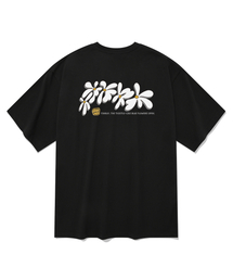 フラワリー半袖Tシャツブラック