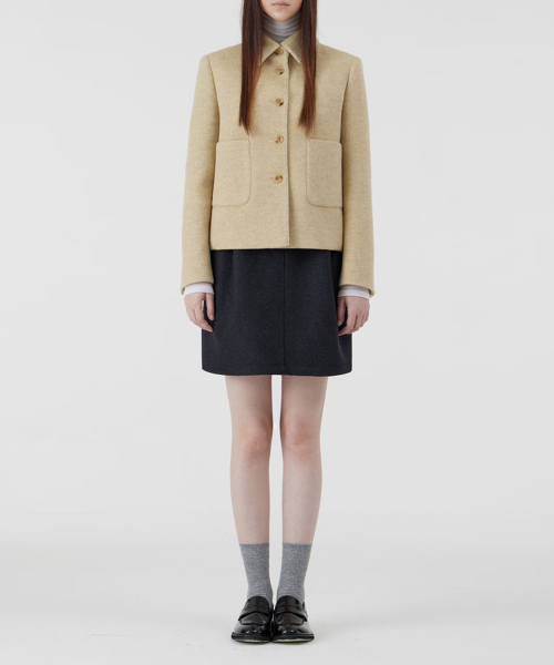 VOYONN(ボヨン)の「ショートコートジャケットイエロー040(チェスターコート・レディース・イエロー・LARGE/MEDIUM)」の2枚目の写真