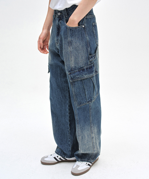 DECET(デケト)の「Cargo Carpenter Wide Jeans DCPT042BlueA(デニムパンツ・レディース・その他・26/28/30/32/34)」の3枚目の写真