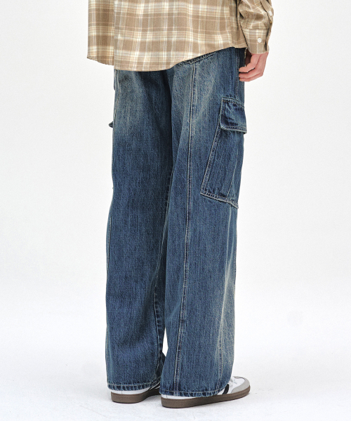 DECET(デケト)の「Cargo Carpenter Wide Jeans DCPT042BlueA(デニムパンツ・レディース・その他・26/28/30/32/34)」の6枚目の写真