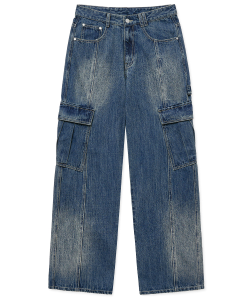 DECET(デケト)の「Cargo Carpenter Wide Jeans DCPT042BlueA(デニムパンツ・レディース・その他・26/28/30/32/34)」の7枚目の写真