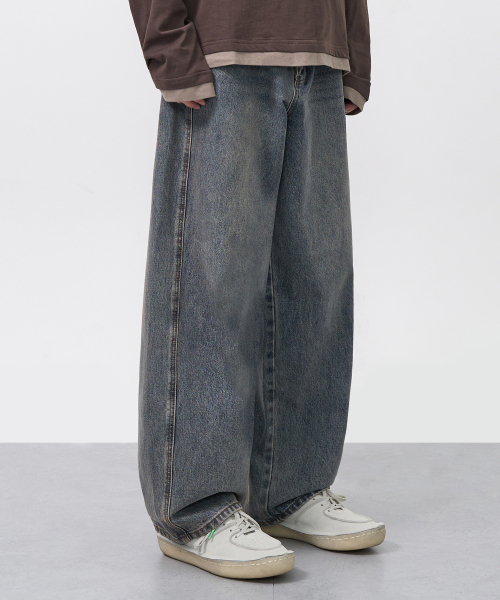 EXCONTAINER(エックスコンテナ)の「ディープカーブデニムパンツ (MEDIUM INDIGO)(デニムパンツ・メンズ・その他・MEDIUM/LARGE/SMALL/X-LARGE)」の1枚目の写真