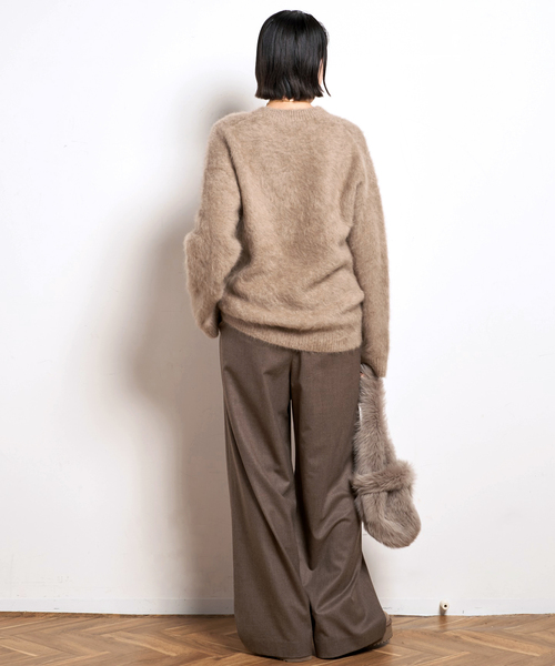 EVERYDAY I LIKE.（エヴリディアイライク）の「*イージーワイドパンツ(フラノ)1（スラックス・レディース・グレー/ウッド・38/36/40）」の7枚目の写真