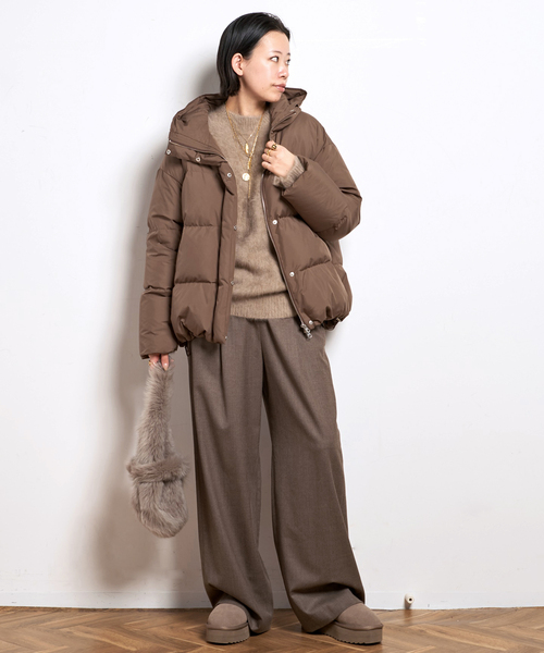 EVERYDAY I LIKE.（エヴリディアイライク）の「*イージーワイドパンツ(フラノ)1（スラックス・レディース・グレー/ウッド・38/36/40）」の8枚目の写真