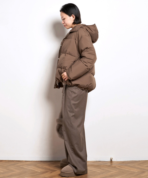 EVERYDAY I LIKE.（エヴリディアイライク）の「*イージーワイドパンツ(フラノ)1（スラックス・レディース・グレー/ウッド・38/36/40）」の9枚目の写真